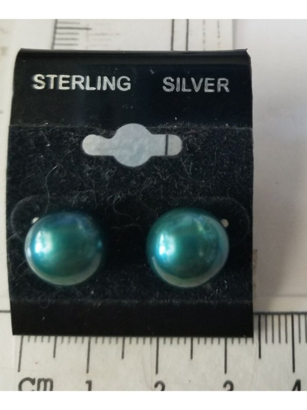 Earrings Pearl Blue 3.2Gr  21 ct  10 cm x 0.5  cm 1 cm Round 2.5  x .0.5 cm  Scr